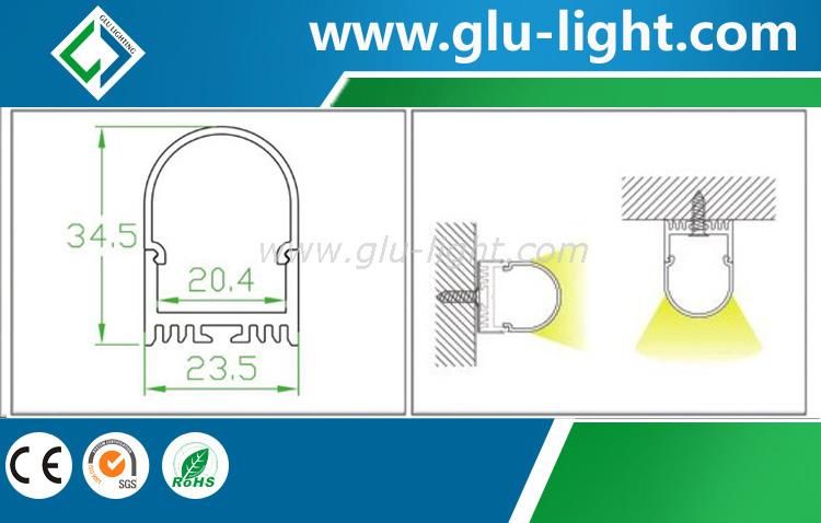 product-572-287 Alu Round Led Aluminum Profile For Led Light Bar,